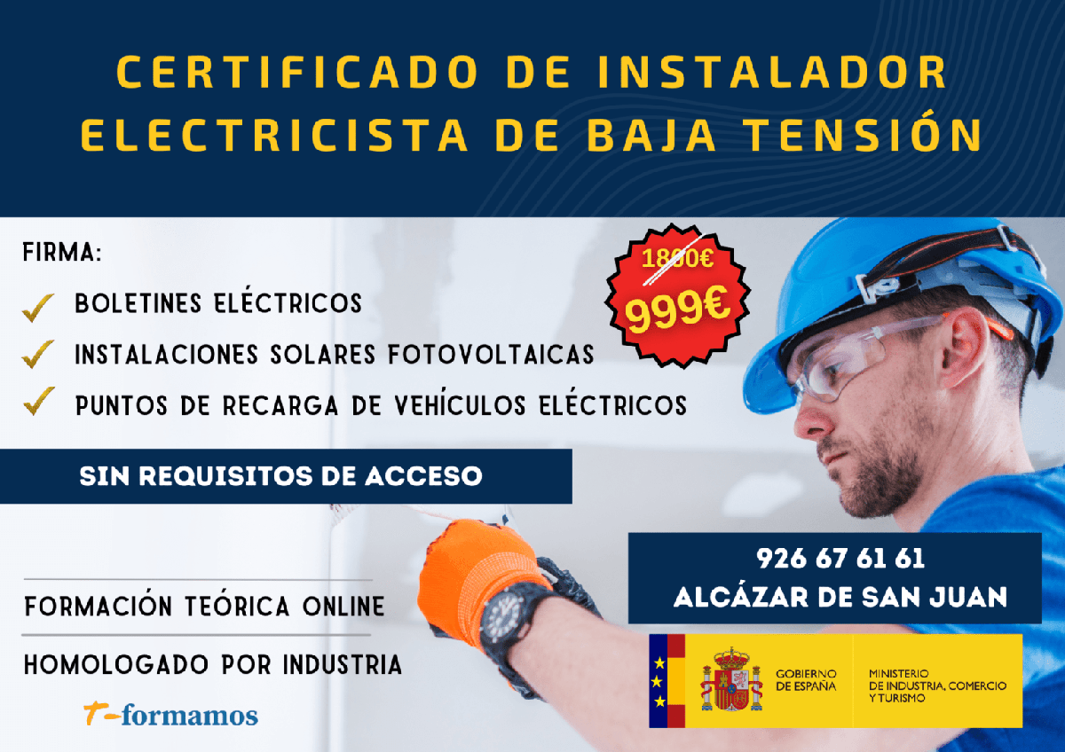 Carnet de instalador electricista de baja tensión - Categoría Básica